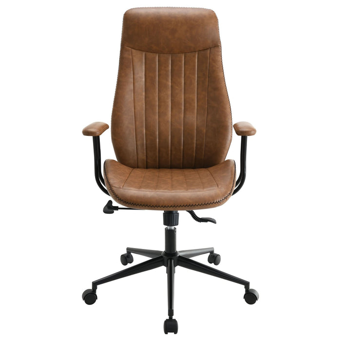 Ranger Upholstered Adjustable Home Office Desk Chair Brown - Walo Furniture