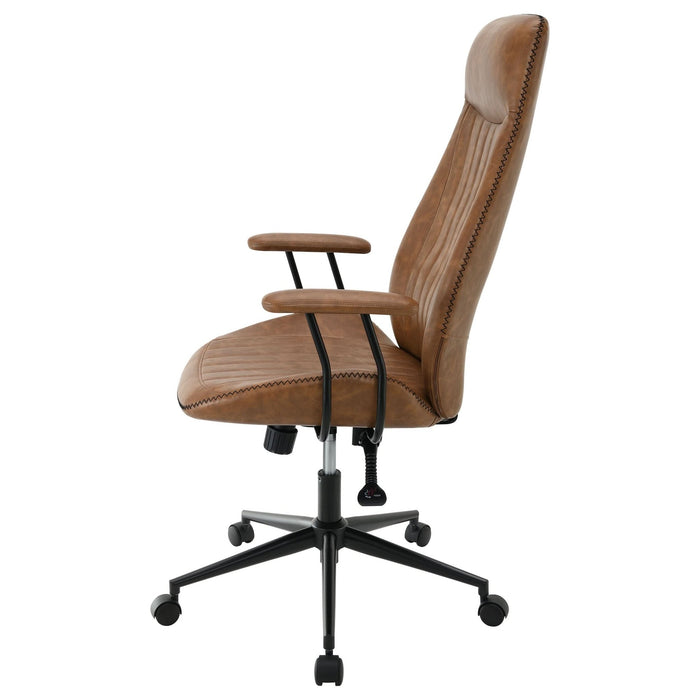 Ranger Upholstered Adjustable Home Office Desk Chair Brown - Walo Furniture