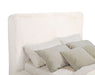 Rebecca Faux Fur Upholstered California King Bed Cream - Walo Furniture