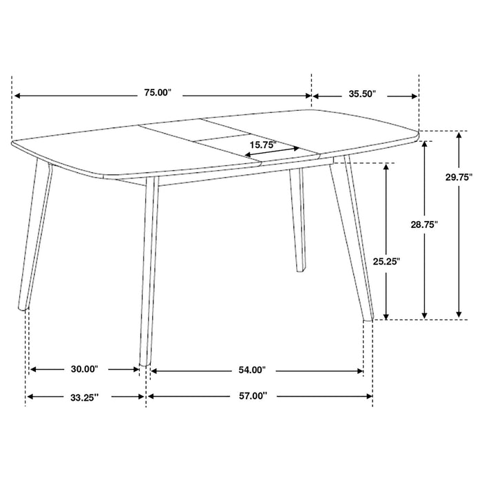 Redbridge Rectangular 5 - piece Dining Set Natural Walnut - Walo Furniture