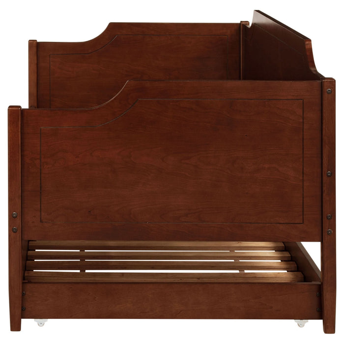 Redding Wood Twin Daybed With Trundle Cherry - Walo Furniture