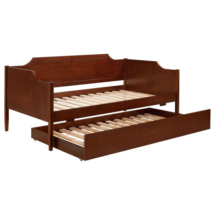 Redding Wood Twin Daybed With Trundle Cherry - Walo Furniture