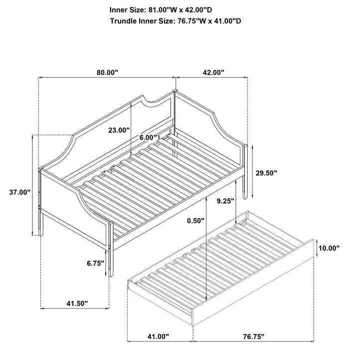 Redding Wood Twin Daybed With Trundle Cherry - Walo Furniture