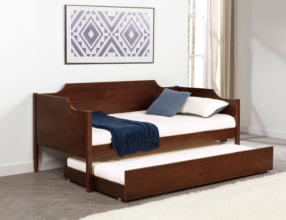 Redding Wood Twin Daybed With Trundle Cherry - Walo Furniture