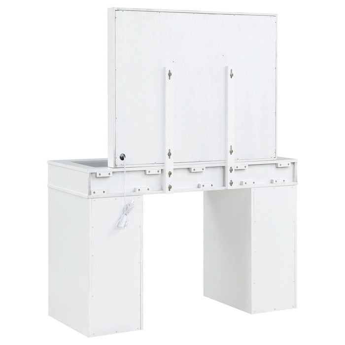 Regina Makeup Vanity Table Set with Lighting White - Walo Furniture