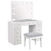 Regina Makeup Vanity Table Set with Lighting White - Walo Furniture