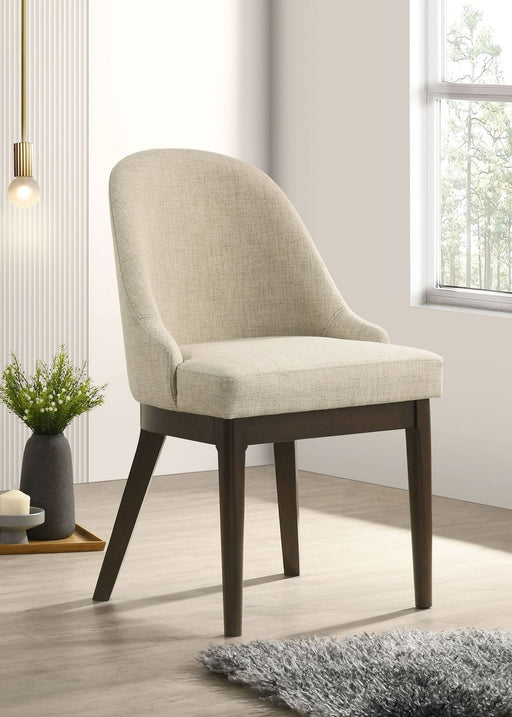 Reseda Upholstered Dining Side Chair Oatmeal (Set of 2) - Walo Furniture