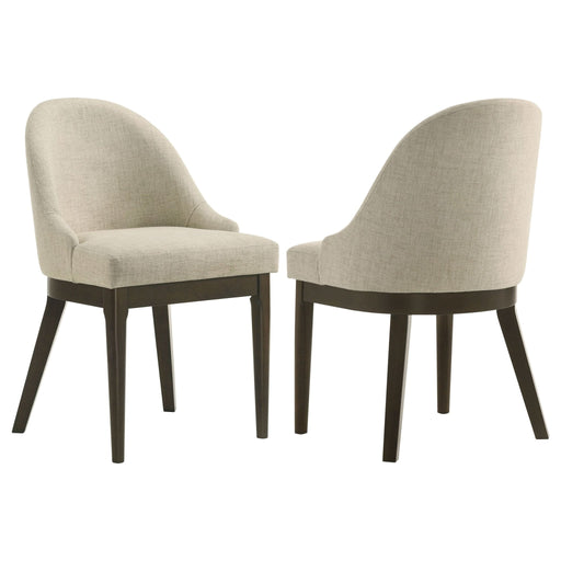 Reseda Upholstered Dining Side Chair Oatmeal (Set of 2) - Walo Furniture