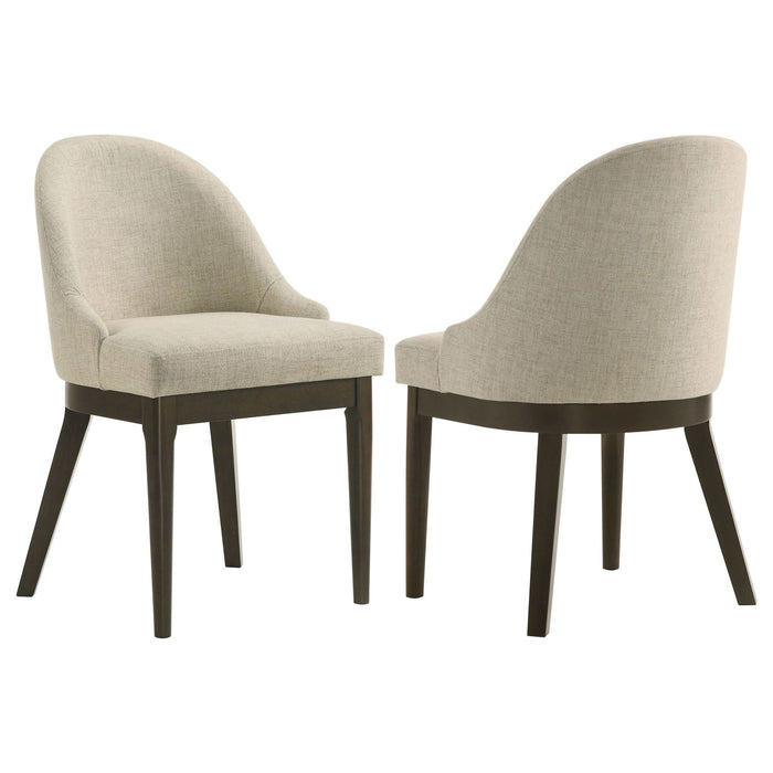 Reseda Upholstered Dining Side Chair Oatmeal (Set of 2) - Walo Furniture