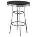 Retro 3 - piece Round 1950s Bistro Pub Bar Table Set Black - Walo Furniture