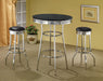 Retro 3 - piece Round 1950s Bistro Pub Bar Table Set Black - Walo Furniture