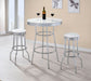 Retro 3 - piece Round 1950s Bistro Pub Bar Table Set White - Walo Furniture