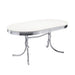 Retro 5 - piece Oval Dining Table Set White and Black - Walo Furniture