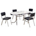 Retro 5 - piece Oval Dining Table Set White and Black - Walo Furniture