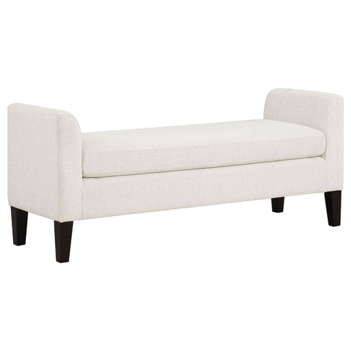 Rex Fabric Upholstered Accent Bench with Armrests Vanilla - Walo Furniture