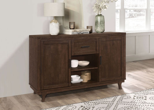 Reynolds 2 - door Sideboard Buffet Storage Cabinet Brown Oak - Walo Furniture