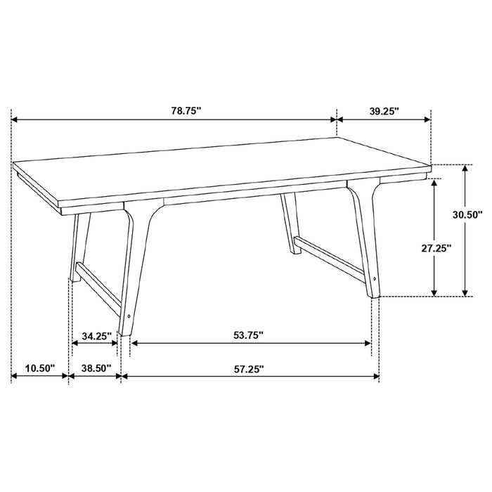 Reynolds 5 - piece Rectangular Dining Table Set Brown Oak - Walo Furniture