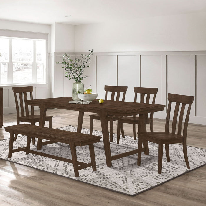 Reynolds 6 - piece Rectangular Dining Table Set Brown Oak - Walo Furniture