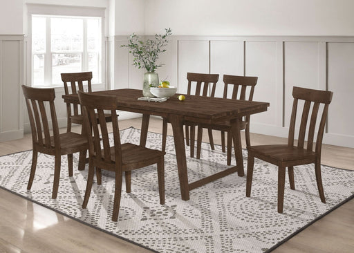 Reynolds 7 - piece Rectangular Dining Table Set Brown Oak - Walo Furniture