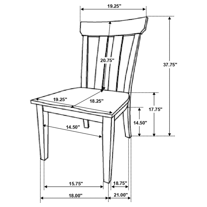 Reynolds Slat Back Dining Side Chair Brown Oak (Set of 2) - Walo Furniture