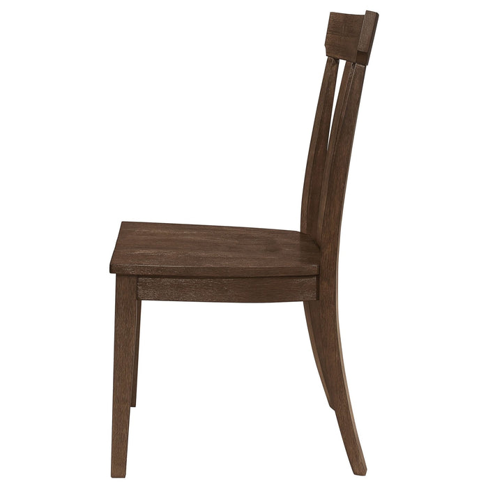 Reynolds Slat Back Dining Side Chair Brown Oak (Set of 2) - Walo Furniture