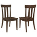 Reynolds Slat Back Dining Side Chair Brown Oak (Set of 2) - Walo Furniture