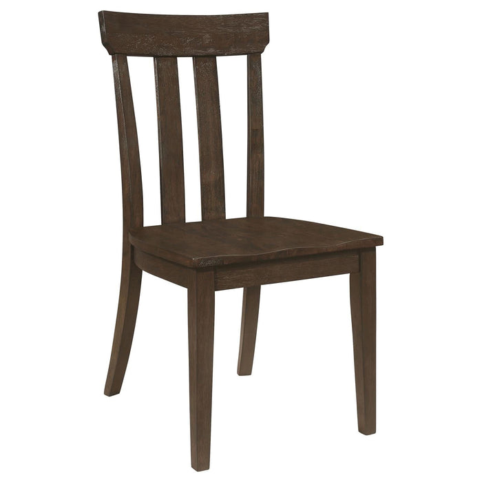 Reynolds Slat Back Dining Side Chair Brown Oak (Set of 2) - Walo Furniture