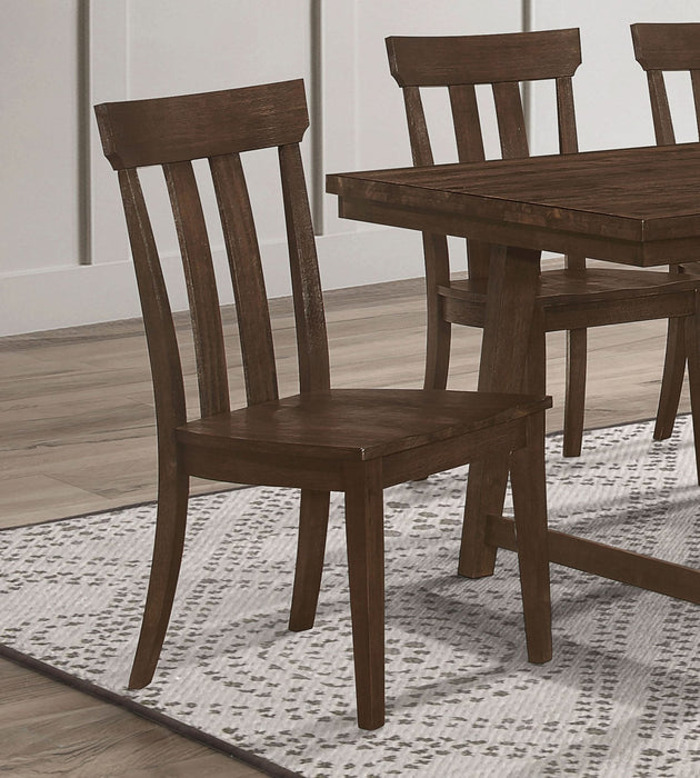 Reynolds Slat Back Dining Side Chair Brown Oak (Set of 2) - Walo Furniture