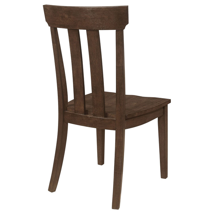 Reynolds Slat Back Dining Side Chair Brown Oak (Set of 2) - Walo Furniture