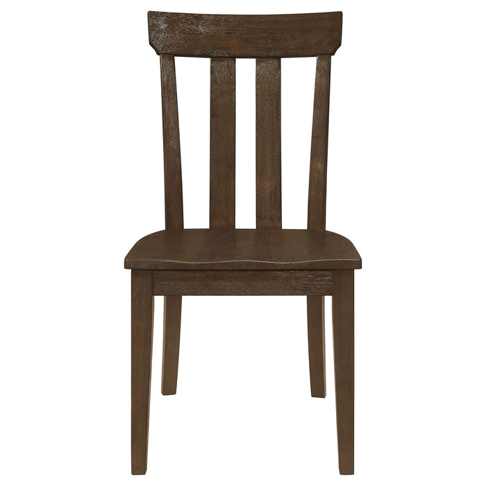 Reynolds Slat Back Dining Side Chair Brown Oak (Set of 2) - Walo Furniture