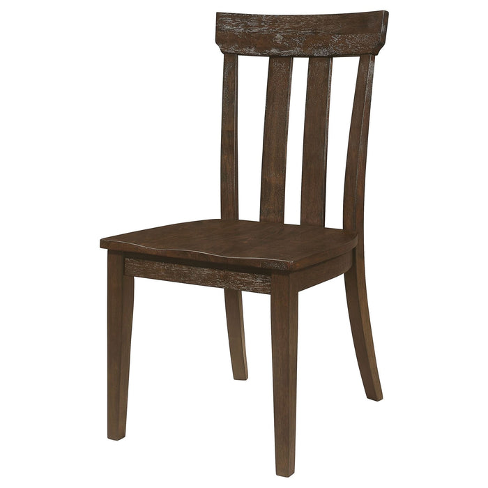 Reynolds Slat Back Dining Side Chair Brown Oak (Set of 2) - Walo Furniture