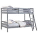 Rhea Wood Twin Over Twin Bunk Bed Grey - Walo Furniture