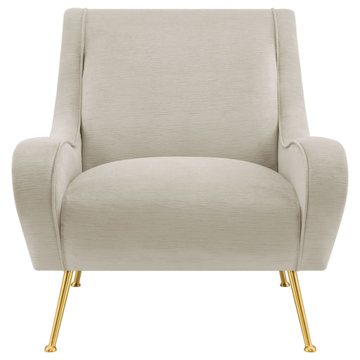 Ricci Upholstered Saddle Arm Accent Chair Stone - Walo Furniture