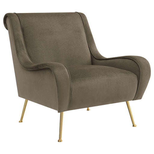 Ricci Upholstered Saddle Arm Accent Chair Truffle - Walo Furniture