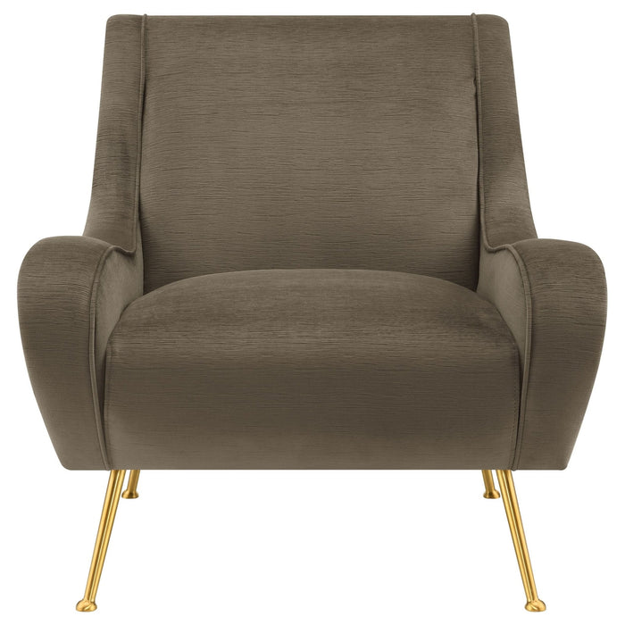 Ricci Upholstered Saddle Arm Accent Chair Truffle - Walo Furniture