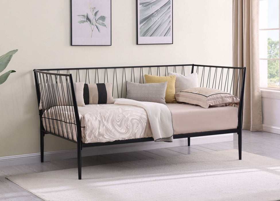 Richland Metal Twin Daybed Bed Frame Matte Black - Walo Furniture