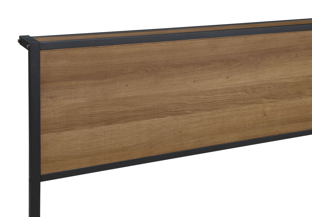 Ricky Metal Full Panel Bed Light Oak - Walo Furniture