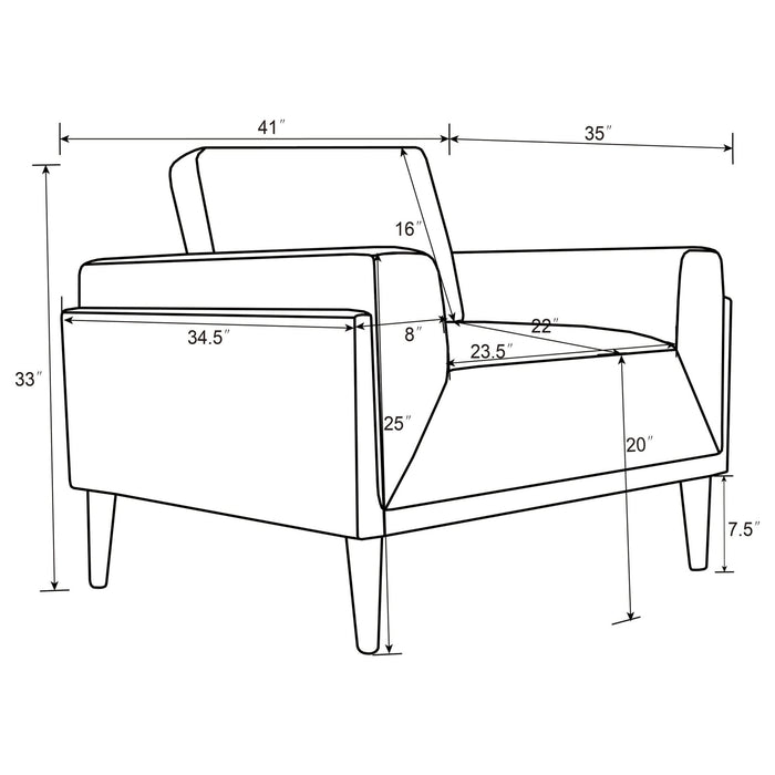 Rilynn 3 - piece Upholstered Track Arm Sofa Set Grey - Walo Furniture