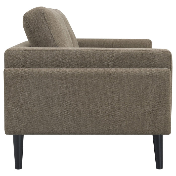 Rilynn Upholstered Track Arm Loveseat Brown - Walo Furniture