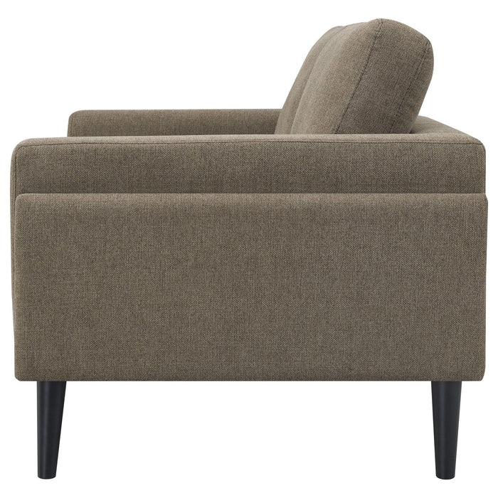 Rilynn Upholstered Track Arm Loveseat Brown - Walo Furniture