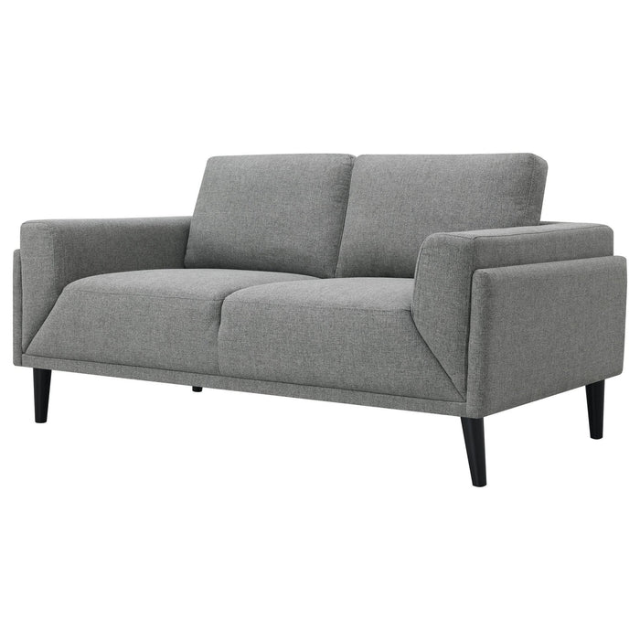 Rilynn Upholstered Track Arm Loveseat Grey - Walo Furniture