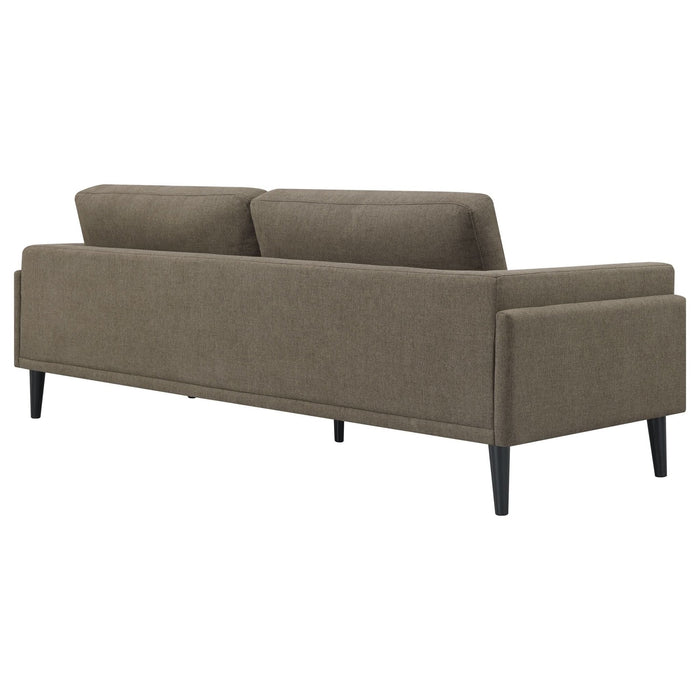 Rilynn Upholstered Track Arm Sofa Brown - Walo Furniture