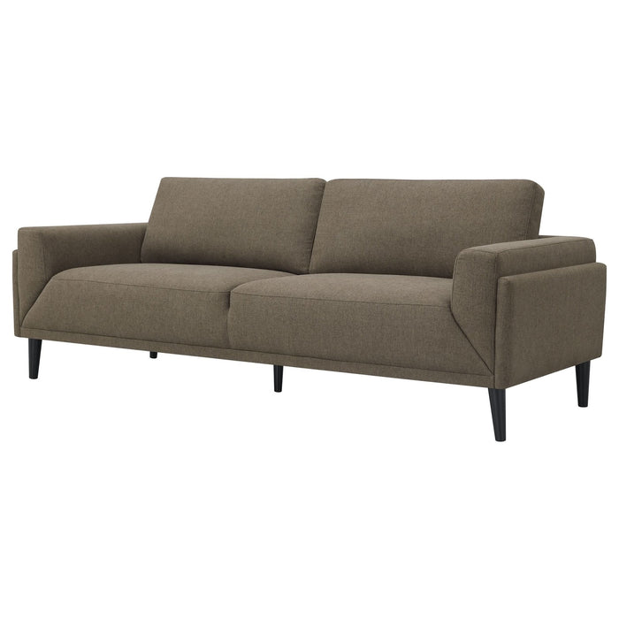 Rilynn Upholstered Track Arm Sofa Brown - Walo Furniture