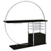 Risley 2 - door Circular LED Home Bar Cabinet Dark Charcoal - Walo Furniture