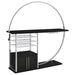 Risley 2 - door Circular LED Home Bar Cabinet Dark Charcoal - Walo Furniture