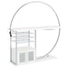 Risley 2 - door Circular LED Home Bar Cabinet White High Gloss - Walo Furniture