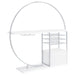 Risley 2 - door Circular LED Home Bar Cabinet White High Gloss - Walo Furniture