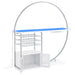 Risley 2 - door Circular LED Home Bar Cabinet White High Gloss - Walo Furniture