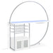 Risley 2 - door Circular LED Home Bar Cabinet White High Gloss - Walo Furniture