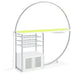 Risley 2 - door Circular LED Home Bar Cabinet White High Gloss - Walo Furniture